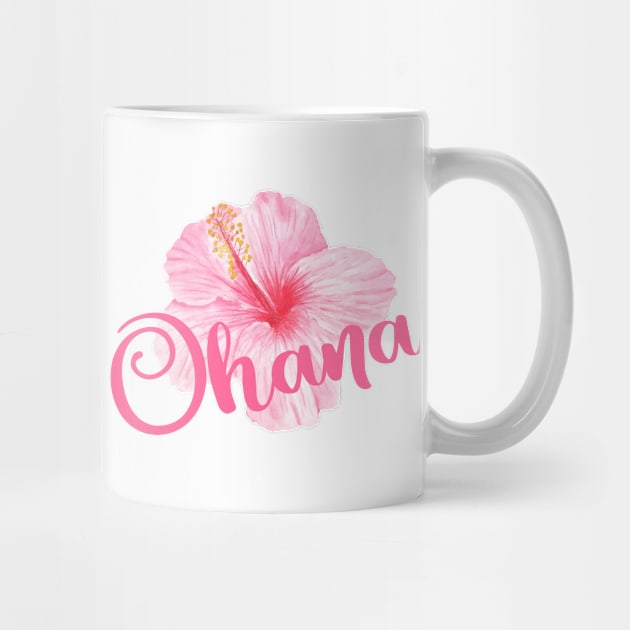 Ohana watercolor hibiscus by ApricotBlossomDesign